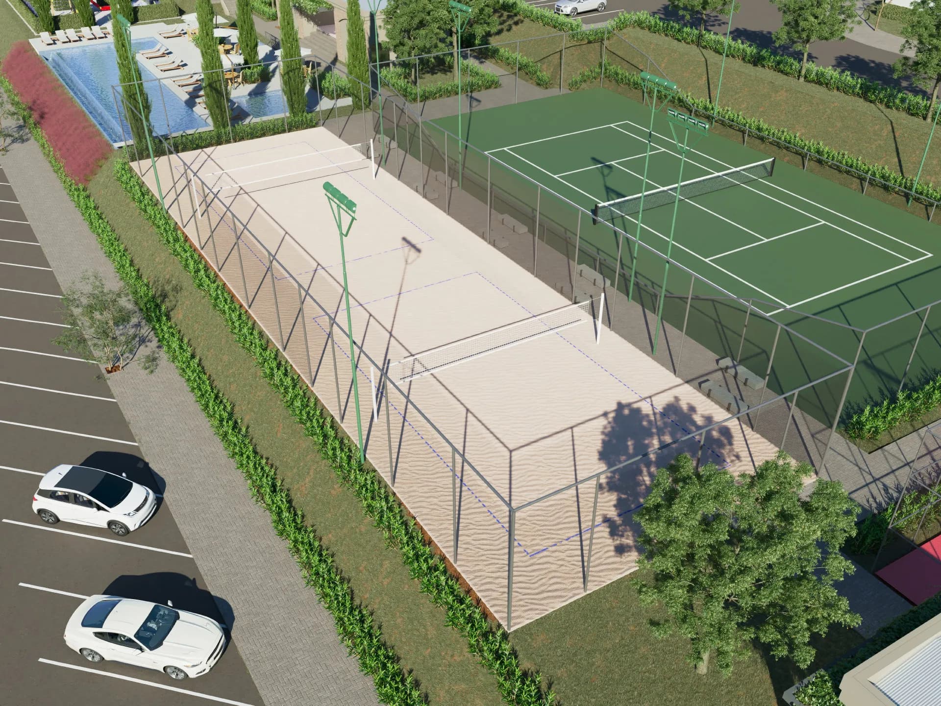 Lazer + Quadra de Beach tennis e Vôlei